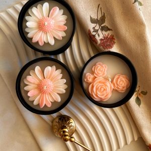 شمع شات مشکی طرح گل