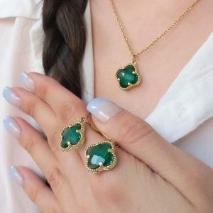 نیم ست گوشواره گردنبند ونکلیف سواروسکی